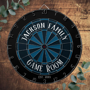 Famliy Namn Game Room Blue Darttavla