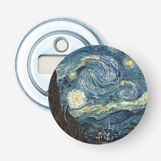 Famous art reprint, Starry Night, by Van Gogh Flasköppnare