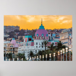 Famous luxury hotel Hotel Negresco in Nice France Poster