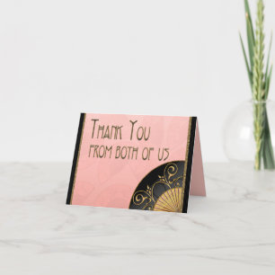Fan Elegant (Pink) Thank-You Note Tack Kort