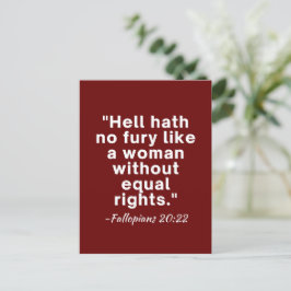 Fan Hath No Fury Equal Högers Quote Vykort