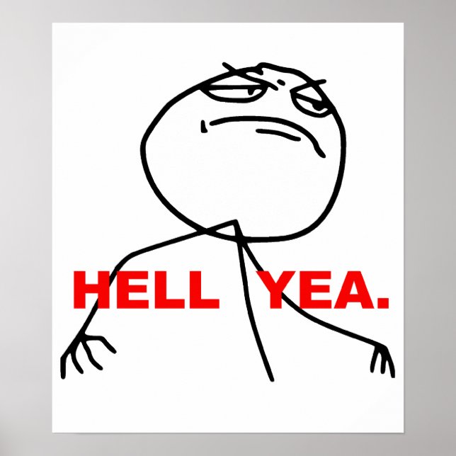 Fan Yea Rage Ansikte Meme Poster (Framsidan)