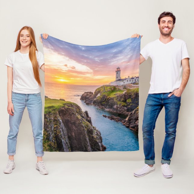 Fanad Head fyr Co. | Donegal Irland Fleecefilt (På plats)