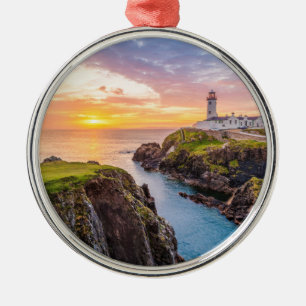 Fanad Head fyr Co. Donegal Irland Julgransprydnad Metall