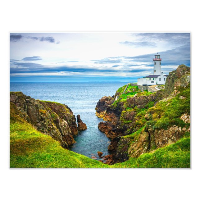 Fanad Head Lighthouse Cliffs – Ireland Photo Print Fototryck (Framsidan)