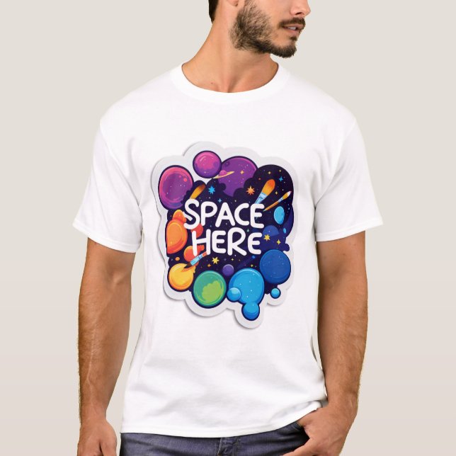 Fanart Space Sticker T Shirt (Framsida)