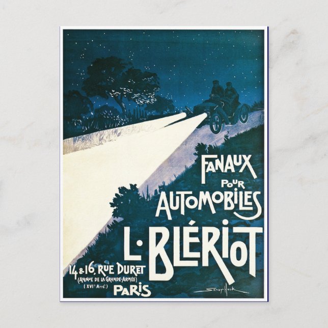 Fanaux Pour Automobiles L Bleriot - Paris, Frankri Vykort (Framsida)