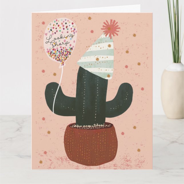 Fancactus Birthday Folets Greeting Card Kort (Framsida)