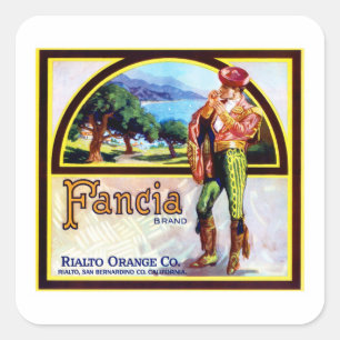 Fancia Oranges Fyrkantigt Klistermärke