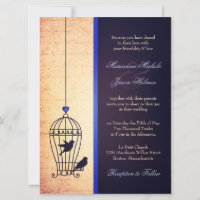 Fanciful Bird Cage med Blue Ribbon Bröllop