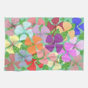 Fanciful blommigt kökshandduk