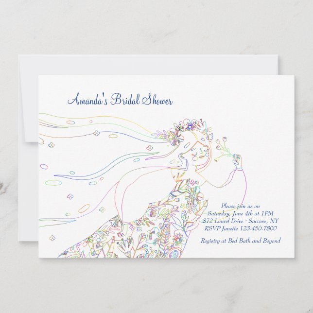 Fanciful Bride Inbjudningskort för möhippan (Framsida)