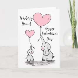 Fanciful Elephants "Alla hjärtans dag" Helgkort