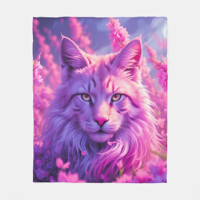 Fanciful Kattdjur Blanket Fleecefilt (Framsidan)