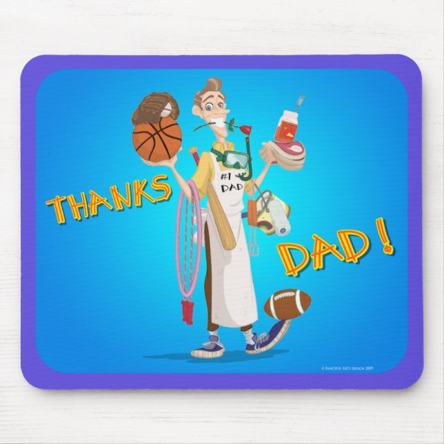 Fanciful konster Design_THANKS_DAD_mousepad Musmatta (Framsidan)