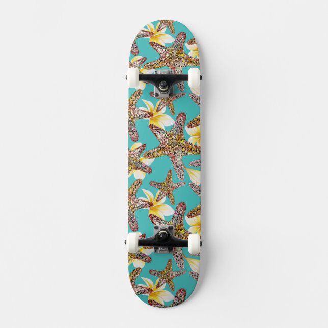 Fanciful sjöstjärnamönster mini skateboard bräda 18,7 cm (Framsida)