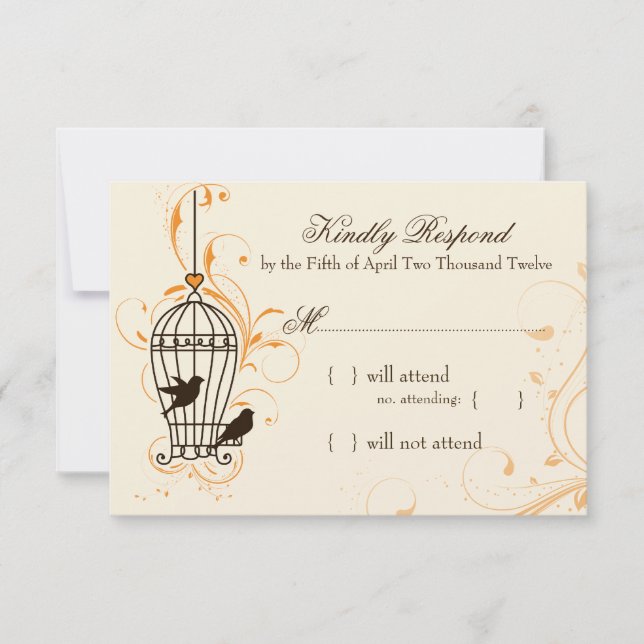 Fanciful Swirls Birdcage Orange & Brown OSA (Framsida)