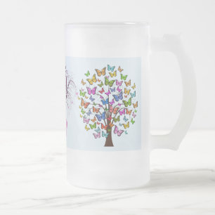 Fanciful träd frostat ölglas