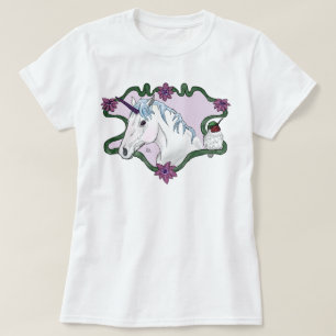 Fanciful Unicorn och Hummingbird T-Shirt