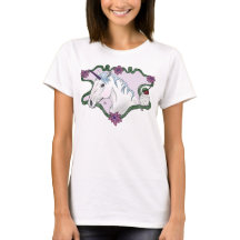 Fanciful Unicorn och Hummingbird T-Shirt
