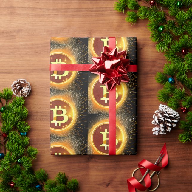 fancy Bitcoin Only Presentpapper (Julgåva)