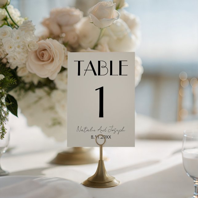  Fancy Black Ivory Old Money Wedding Table Number Inbjudningar (Skapare uppladdad)