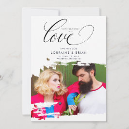 Fancy Brushstroke Photo Sophisticated Wedding Spara Datumet