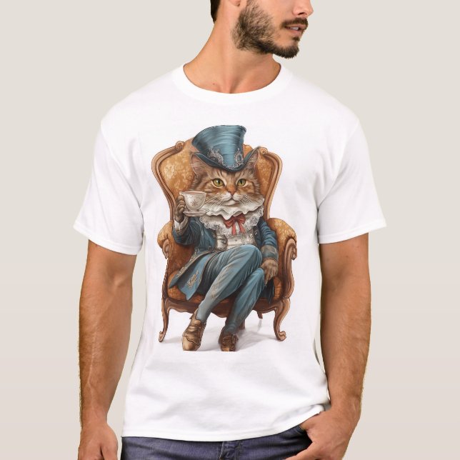Fancy Cat Society  Victorisk Royal Kitty T Shirt (Framsida)