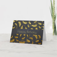 Fancy Chic Guld Fjädrar På Svart Födelsedag