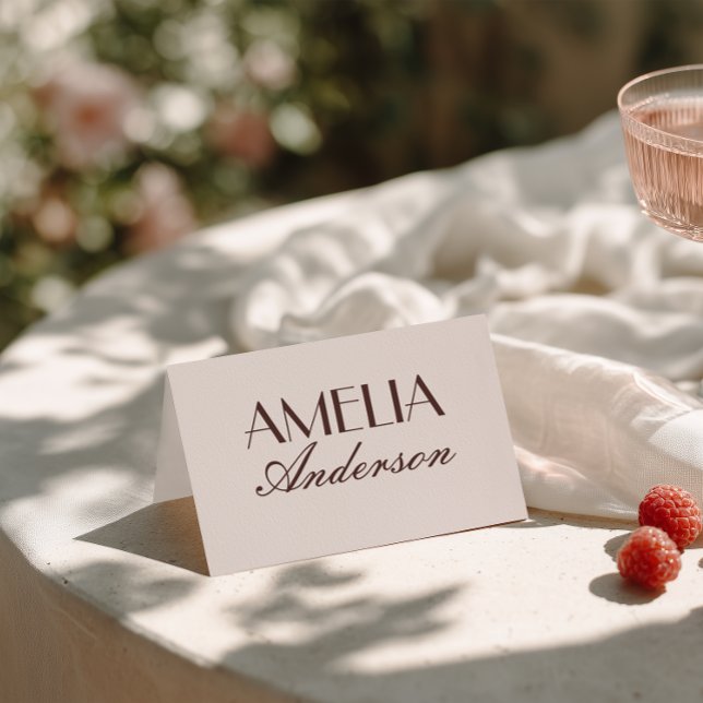 Fancy Chocolate Brown Classy Wedding Place Cards Bordsnummer (Skapare uppladdad)