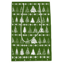 Fancy Christmas Tree Green Gift Bag