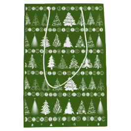 Fancy Christmas Tree Green Gift Bag