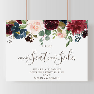 Fancy Classic Välj en plats, inte en sida Bröllop Poster