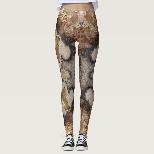 Fancy Crazy Lace Agate Rock Foto Designad Leggings (Framsida)
