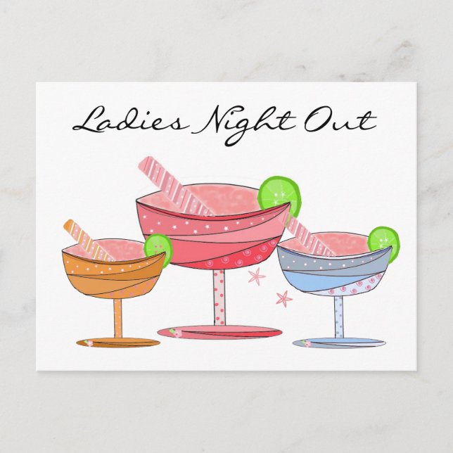 Fancy drinkladies natt ute vykort (Framsida)