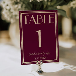  Fancy Fig Beige Old Money Wedding Table Number Inbjudningar