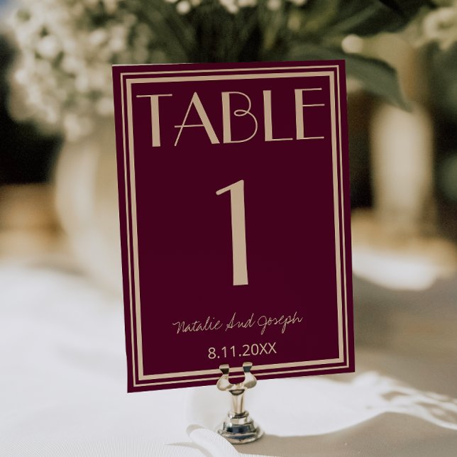  Fancy Fig Beige Old Money Wedding Table Number Inbjudningar (Skapare uppladdad)