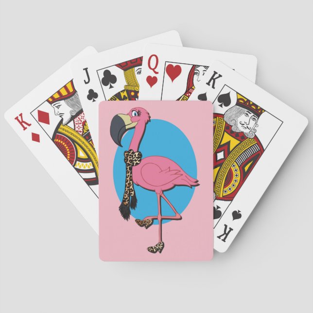 Fancy Flamingo Spelkort, Standard Index ansikten Spelkort (Baksidan)