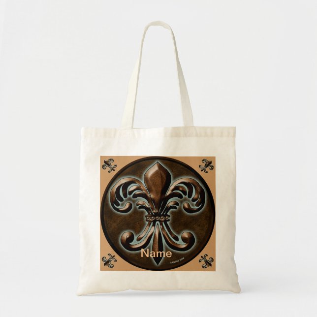 Fancy Fleur De Lis-handväskor Tygkasse (Framsidan)