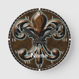 Fancy Fleur De Lis-klocka Rund Klocka