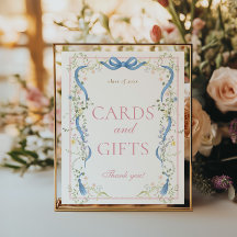 Fancy Florals Examenkort och Presentkort skylt