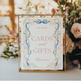 Fancy Florals Examenkort och Presentkort skylt