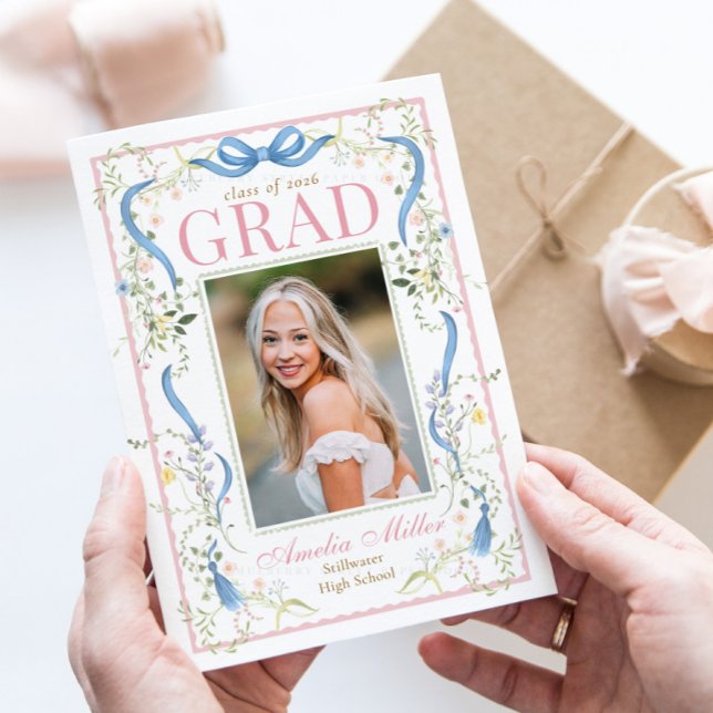 Fancy Florals Graduation Invitation Inbjudningar (Skapare uppladdad)