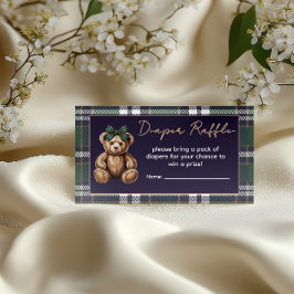 Fancy Girl Bear Theme Blöja Lotteri Tilläggskort