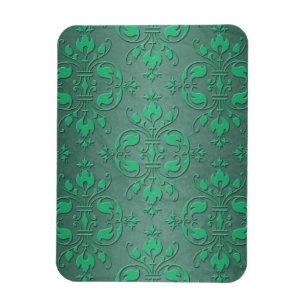 Fancy Green Tvåtons Damast Magnet