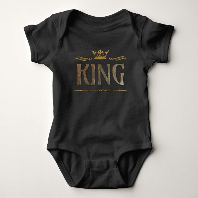 Fancy King Lettering - Stor medeltida kunglig kron T Shirt (Framsida)