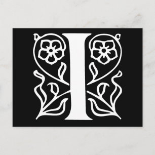 Fancy Letter I Vykort