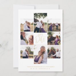 Fancy Modern Chic Collage 6 Photos Couple Spara Datumet