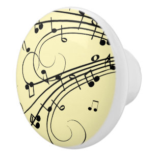 Fancy musiknoter gul knopp