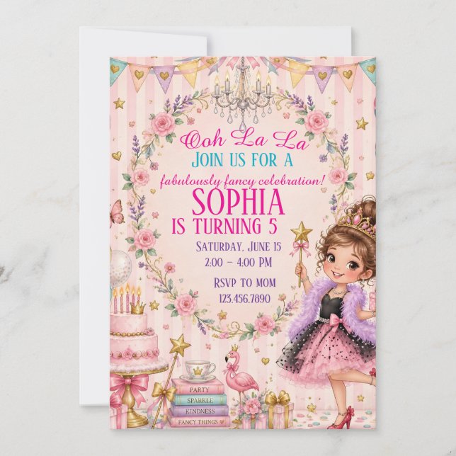 Fancy Nancy födelsedagsinbjudan Inbjudningar (Framsida)